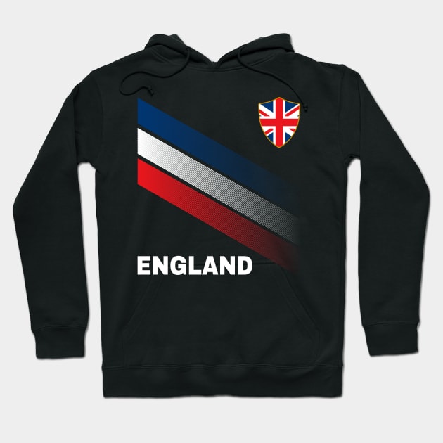 Vintage England Sunflower Flag England Soccer Lover Hoodie by Sandra Holloman